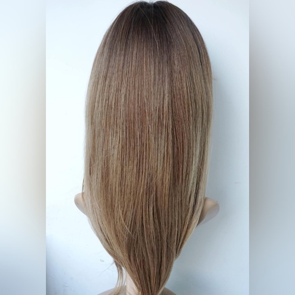 Long Layered Ombre Brown wig Synthetic Hair - Picture 4 of 4